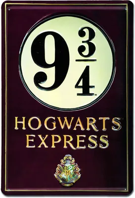 Zdjęcie produktu dla Harry Potter - blaszany znak Hogwarts Express - Peron 9 3/4 (20 x 30 cm)
