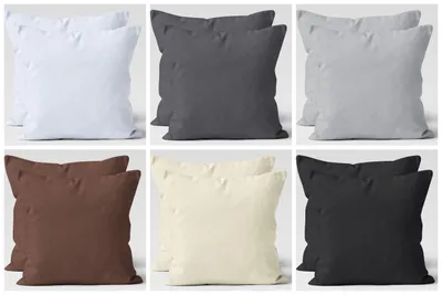 Produktbild von 2er Set Jersey Kissenbezug - Braun - 40x40cm - Dekokissen Kissenhülle Kopfkissen Hülle Uni Baumwolle