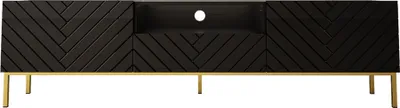 Immagine prodotto di Mobile TV GINAX 190 cm NERO OPACO / NERO LUCIDO con cornice dorata Mobile TV Credenza TV
