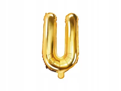 Zdjęcie produktu dla Złota litera ''U'' - elegancki balon foliowy 35cm na każdą okazję! Idealny do dekoracji imprez i uroczystości. Stwórz niezapomnianą atmosferę!