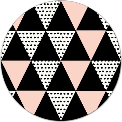 Produktbild von Glas Schneidebrett Herdabdeckplatten Schneideplatten Rund - 40 cm - Dreiecke Muster