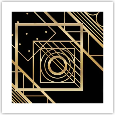 Produktbild von Poster - Poster ohne Rahmen - Abstraktion Quadrat Gold - 40x40 cm - Wand Bild - Wanddeko - Wandbilder - Kunstposter - Wandposter - Bilder - Kunstdruck - Wanddekoration - Wandbild - P2XAC40x40-4375