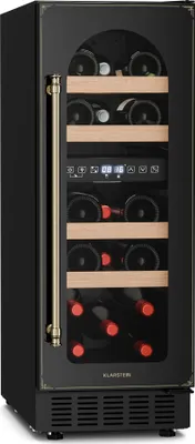 Image de Klarstein Cave a Vin Encastrable, Réfrigérateur à Vin, Porte en Verre, Cave à Vin Vieillissement, Double Zone, Prosecco, Ecran Tactile, Réfrigérateur Bar, Frigo, Protection UV, 5-22°C,17 Bouteilles