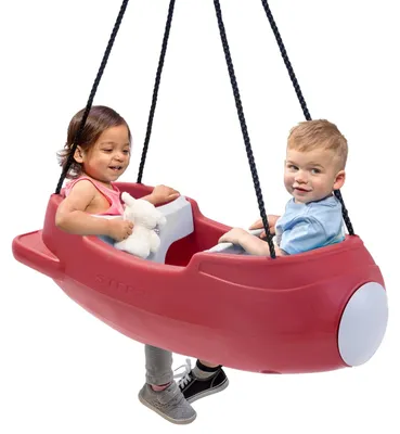 Produktbild von Kinderschaukel Raketenform Kunststoff - 95 cm - Max. 22,6 kg pro Kind - Rot