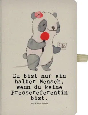 Produktbild von Mr. & Mrs. Panda notizbuch Pressereferentin Herz - Transparent - Geschenk, Witzig, Studium, Spruch, Lustig, Skizzenbuch, Schreibheft, Tagebuch, Journal, Adressbuch