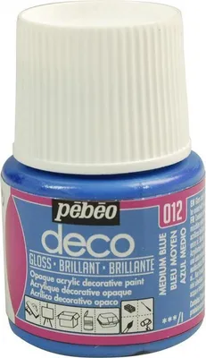 Immagine prodotto di Pebeo Deco vernice acrilica lucida, 45 ml, 012 blu medio