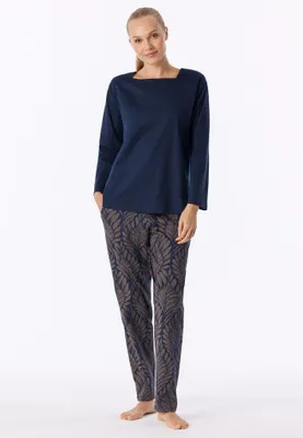Produktbild von Schiesser Damen Schlafanzug lang deep sea blue