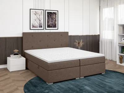 Produktbild von FEDVE Boxspringbett Schlafzimmerbett SYCYLIA mit 2 Bettkästen, Doppelbett mit Bonell-Matratze und Topper 180x200