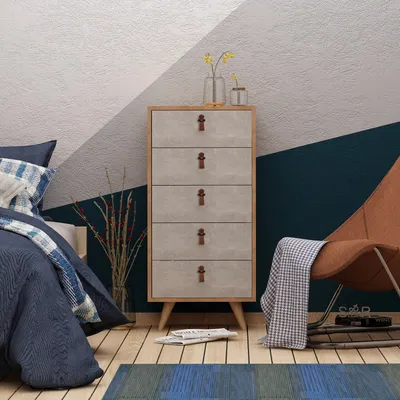 Produktbild von Skye Decor, Spanze, Kommode, Eiche, 100 % MELAMINBESCHICHTETE SPANPLATTEN, 50 x 40 x 103 cm