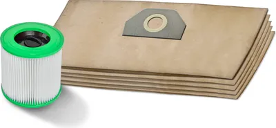 Image de 5 sacs à poussière + filtres pour Kärcher MV 3, WD 3, 6.959-130, WD 3.200, WD 3.500, A2201, 2504, 2204 filtre lavable