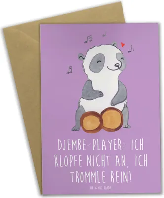 Produktbild von Mr. & Mrs. Panda Grußkarte Djembe Rhythmus - Lavendeltraum - Geschenk, osterkarte, Trommel, Musik, Percussion, Geselligkeit, glückwunschkarten, Musiker, weihnachtskarten