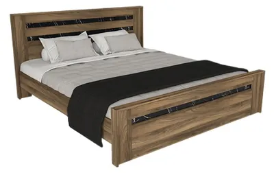 Produktbild von Doppelbett Bett Schlafzimmer 160сm Matratze Braun moderner Stil Holz