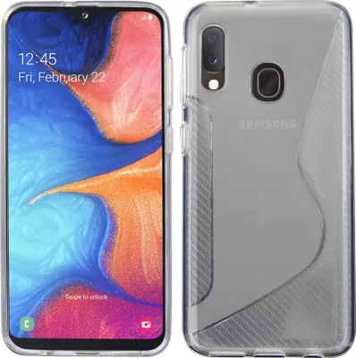 Produktbild von cofi1453® S-Line Hülle Bumper kompatibel mit Samsung Galaxy A20e (A202F) Silikonhülle Stoßfest Handyhülle TPU Case Cover Transparent