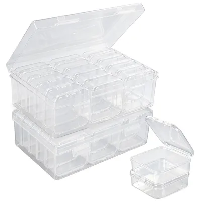 Aufbewahrungsbox 30 Fächer, transparent, mit Klappdeckel