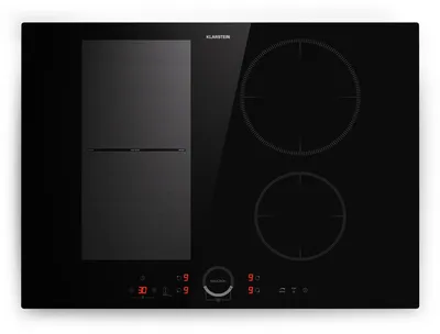 Image de Klarstein Plaque à induction, plaque vitrocéramique, table à induction 7000 W 4 plaques, table à induction intégrée avec écran tactile et minuterie, table de cuisson moderne avec protection contre la surchauffe