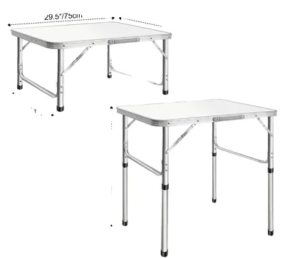 Obrázek produktu pro Skládací stolek, robustní konstrukce z hliníku, úsporný design, rozměry 75 × 55 × 5 cm