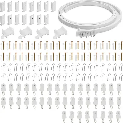 Produktbild von SWANEW 5 Meter Biegbar Gardinenschiene Flexibel Vorhangschiene,Vorhangschienen Verbinder für Gardinenschienen mit Innenlauf