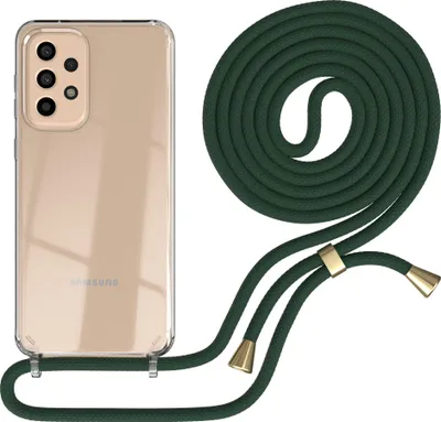 Produktbild von EAZY CASE Handykette kompatibel mit Samsung Galaxy A33 5G, Handyhülle mit Umhängeband, Handykordel, Schutzhülle Clear, Band in Grün