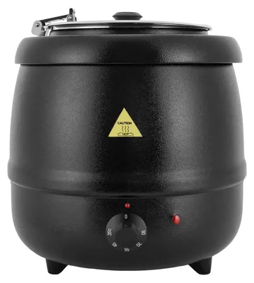 Produktbild von Elektrischer Suppenwärmer 10 L - Buffet Speisenwärmer - Edelstahl - Temperaturregelung 35–80°C - 400W - 220V EU-Stecker - Schwarz