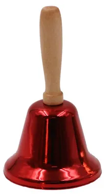 Produktbild von Super laute, massive Handglocke mit Holzgriff, Weihnachtsglocke