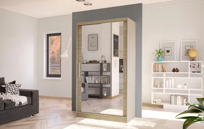 Produktbild von Moderner Kleiderschrank BRUNO 7 – Breite 100 cm, Sonoma-Eiche