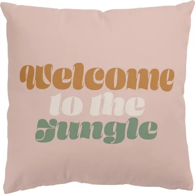 Produktbild von Dekokissen Sprüche drinnen / Indoor Zierkissen Canvas waschbar Design rosa Unifarben Sofakissen mit Füllung