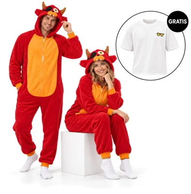 Obrázek produktu pro Pyžamo Onesie Kigurumi Kostým Převlek Foxy S: S: 145 - 155 cm + Oversize tričko S