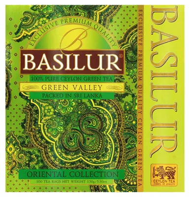 Obrázok produktu pre Zelený čaj Basilur Green Valley - 100 vrecúšok po 1,5 g