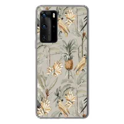 Produktbild von MuchoWow® Handyhülle Schutzhülle Hülle für Huawei P40 Pro Blume - Ananas - Vogel Silikon Softcase Handy Hülle - Schutz