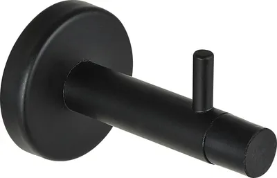 Produktbild von Wandtürpuffer mit Haken, Länge 82 mm, Stahl schwarz matt
