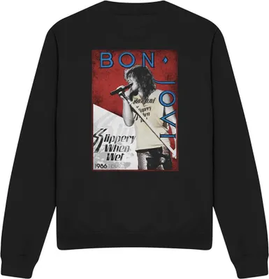 Obrázok produktu pre Bon Jovi - Mikina "Slippery When Wet Tour 1986" pre mužov/dámy Uni TV20639 (XXL) (Black)