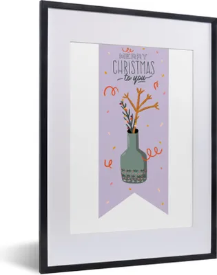 Produktbild von MuchoWow® MuchoWow® Gerahmtes Poster Sprichwörter - Zitate - 'Frohe Weihnachten für Sie 30x40 cm - Poster mit zchwarzem Bilderrahmen - Wandposter Schlafzimmer