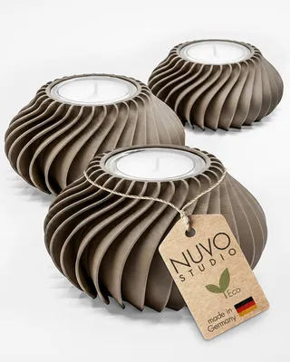 Imagen del producto de Soporte para velas Ventura | Juego de 3 | Diseño de soporte para velas | Champagne