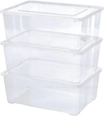 Image de Lot de 3 boîtes de rangement transparentes