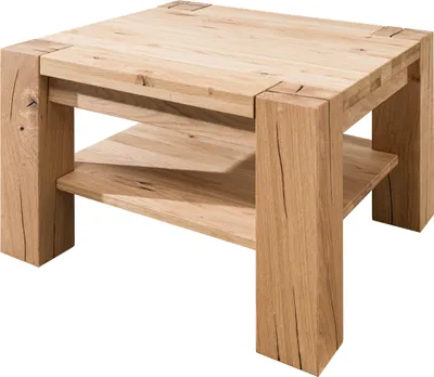 Image de MASSIVMOEBEL24 | Table Basse Chêne Sauvage Huilé Naturel KENT #214 70x70x45