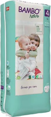 Produktbild von Bambo Nature 1000019264, Junge/Mädchen, Windel mit Klebeband, 7 kg, 14 kg, Weiß, Velcro