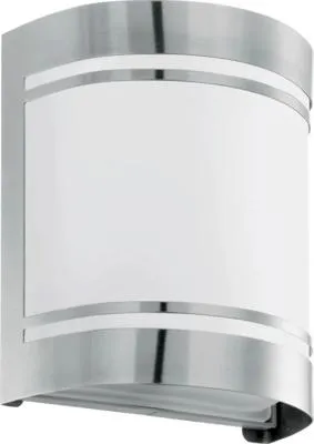 Productafbeelding van Buitenwandlamp, 1 lichtpunt, 16,5x14 cm, Rosade-E, roestvrij staal, satijnglas