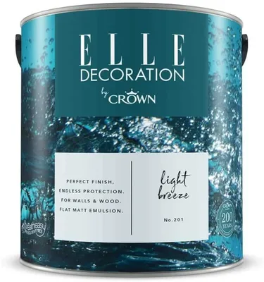 Produktbild von ELLE Decoration by Crown  Premium Wandfarbe Matt Light Breeze No.201  2,500L