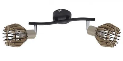 Produktbild von B-Kartonage Deckenleuchte Briloner Nature Deckenlampe 2-flammig Spot Schwenkbar Strahler Schwarz-Pale Gold-Ahorn