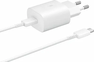 Zdjęcie produktu dla Samsung TA800 szybka ładowarka 25W + kabel USB C do ładowania 1m biały
