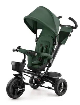 Immagine prodotto di Kinderkraft AVEO - triciclo - sedile regolabile - ruote grandi - pieghevole - cinture di sicurezza - schienale alto - accessori inclusi - verde