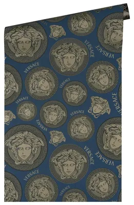 Produktbild von Versace-Tapete Medusa Blau Gold | 386113