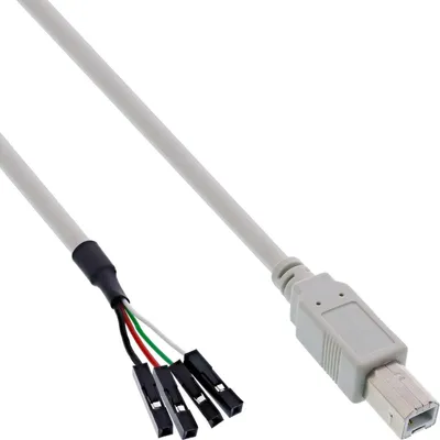 Produktbild von InLine USB 2.0 Anschlusskabel, Stecker B auf Pfostenanschluss, 0,40m, 0,4 m, USB B, Stecker/Buchse, 0,48 Gbit/s, Beige
