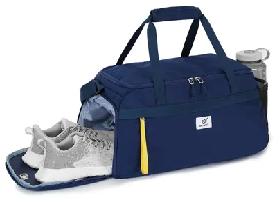 Sporttas 35 L mit Schuhfach, Blau, sportlich, Polyester