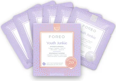 Produktbild von FOREO Youth Junkie Advanced Collection 2.0 UFO-aktivierte Gesichtsmaske Kollagen Olivenöl 6 Masken