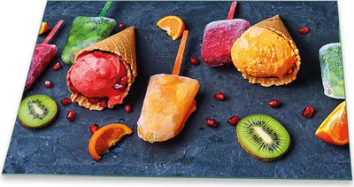 Produktbild von Herdabdeckplatte Glaskeramikkochfeld-Abdeckung Spritzschutz Glas Universal 80x52 Essen Bunt