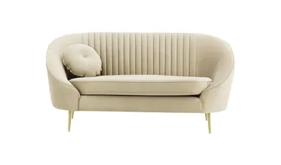 Produktbild von SLF24 - Zweisitzer-Sofa Kooper mit Ziernähten - hellbeige - Velluto 2