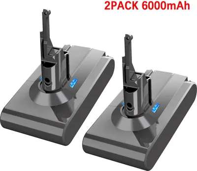 Immagine prodotto di Batteria V8 SV10 per aspirapolvere - Batteria di ricambio agli ioni di litio, confezione da 2 - 6000 mAh, 21,6 V - Compatibile con V8 Absolute/Animal - Rosso
