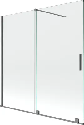 Obrázok produktu pre Mexen Velar 2-krídlová posuvná vaňová zástena 160 x 150 cm, transparentná, pištoľový kov - 896-160-000-01-95