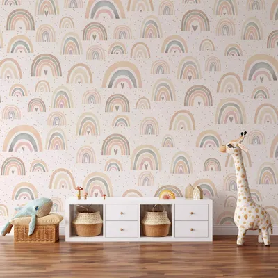 Produktbild von Vlies Fototapete - Rainbows and Hearts 400x280 cm Für Kinder e-A-10133-a-a